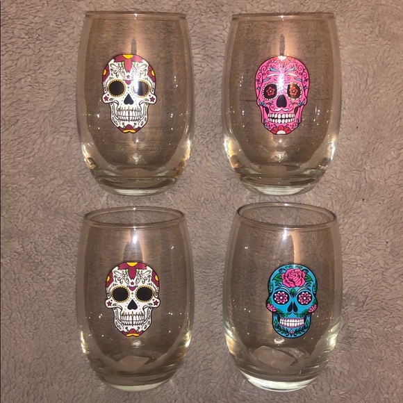 Cristar Other - (4) Day of the Dead Wine Glass-Offer/Bundle toSave